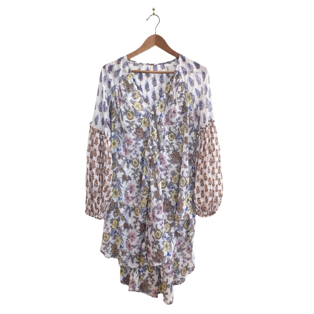 Free People Floral Boho Sheer Top